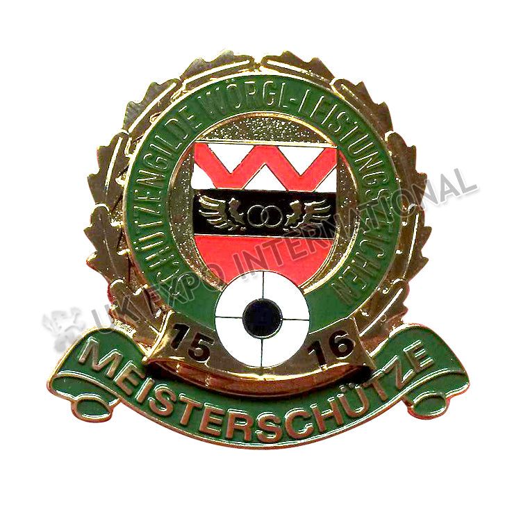 MEISTERSCHUTZE Enamel Badge Die Struck Metal Vintage Military Style Lapel Pin