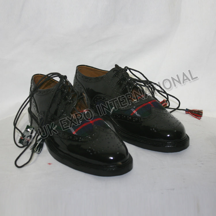Black PVC With Mackenzie Modern Tartan Shoes