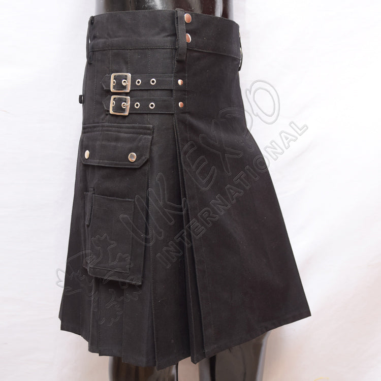 Men's Black Utility Kilt