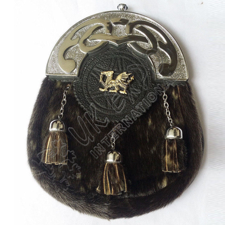 Welsh Dragon Seal Skin Full Dress Kilt Sporran