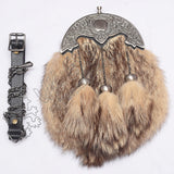 Antique Thistle Fox Fur Kilt Sporran