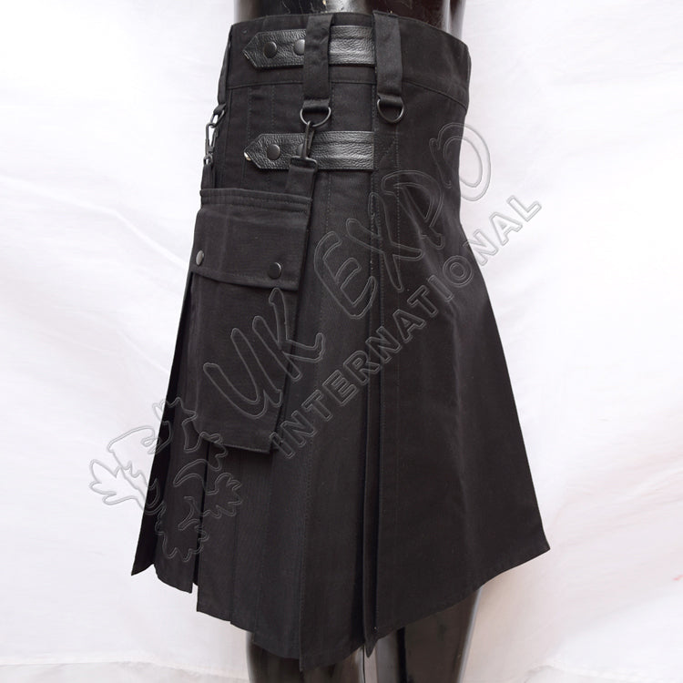 Men Nation TKN Black Heavy Duty Utility Kilt