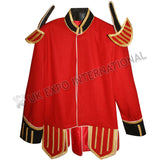 Red Military Piper Doublet Golden Braid With Black Trim