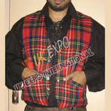 Modern Black Stewart Tartan Vest
