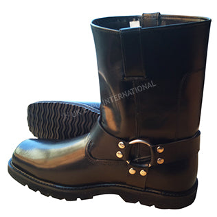 Men’s Premium Leather Tall Boulet Motorcycle Black Boots