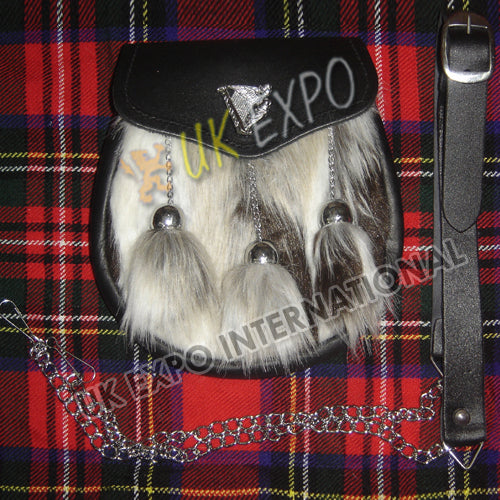 Vibrant Hair Fur Celtic Harp Masterpiece Sporran