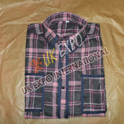Men Purple Black Check Muslin Shirt