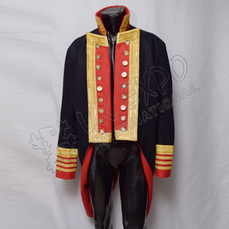 Dark Blue Napoleonic Spanish Double Breasted Officer Jacket