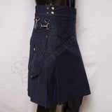 Navy Blue Sports Casual Utility Kilt