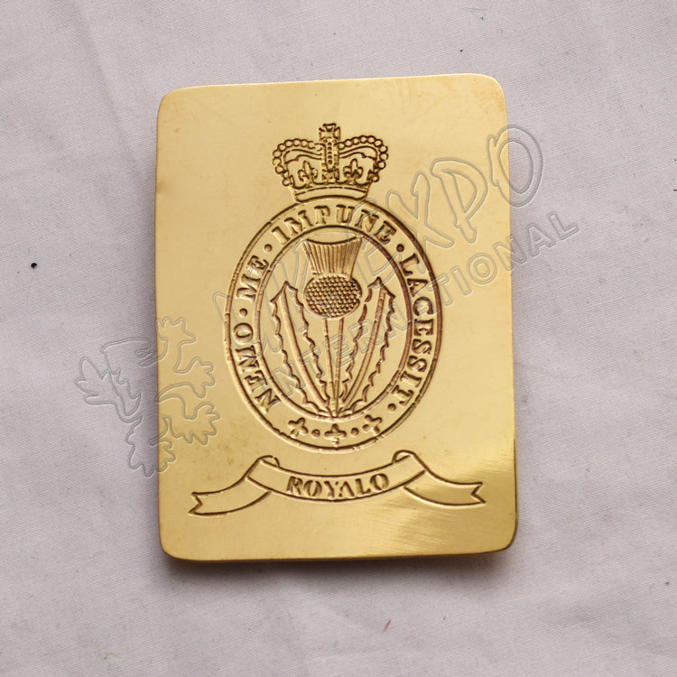 NEMO ME IMPUNE LACESSIT Royal Brass Chest Plate Cross Belt Military Plate
