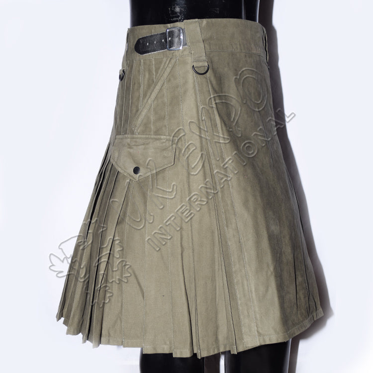Olive Green Hiking Utility Kilt