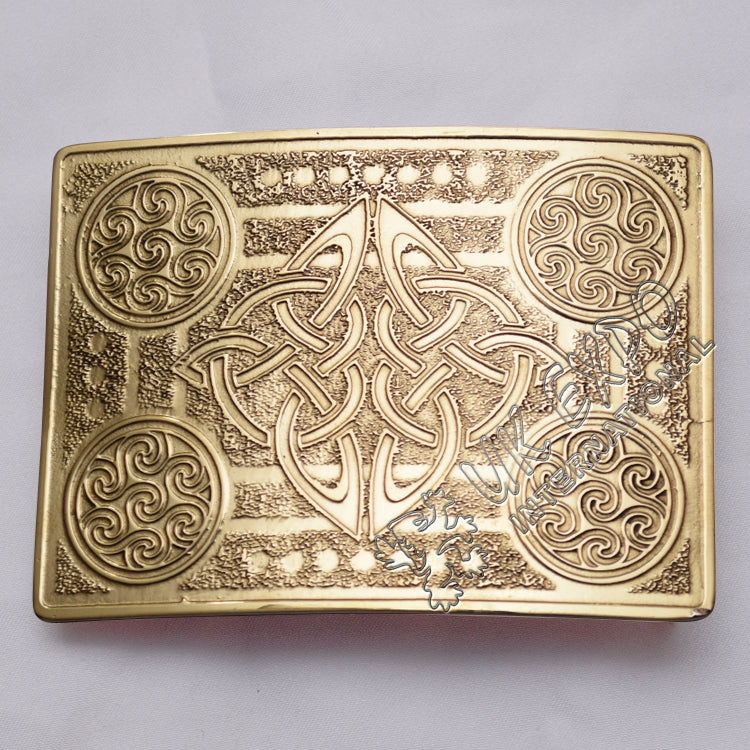 Brass Polish Celtic Round Buckle