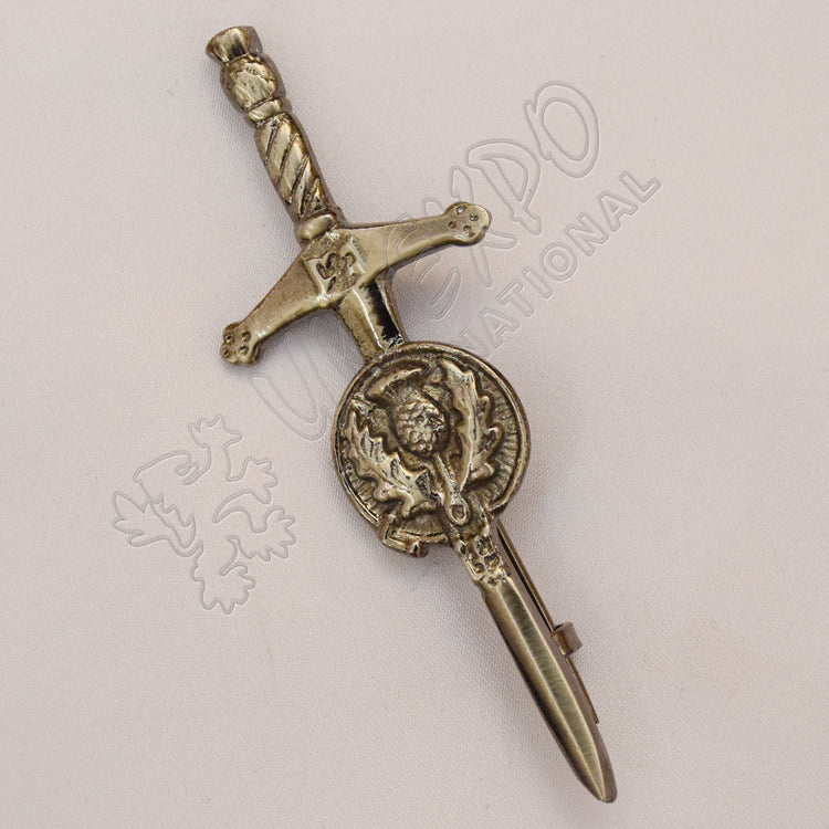 Clan Thistle Shiny Antique Kilt Pin