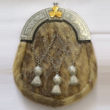 Gold Shamrock Seal Skin Kilt Sporran