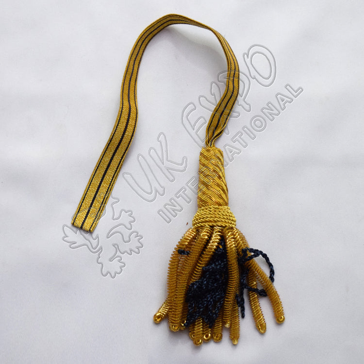 Officer Sword Knot Dark Blue Golden Bullion Fringe Tussle