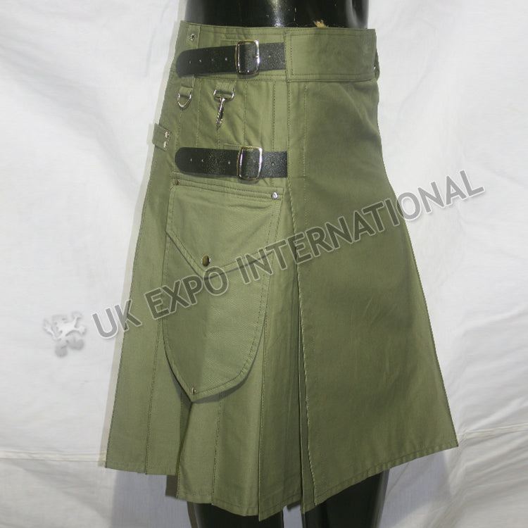 Modern Olive Utility Kilt