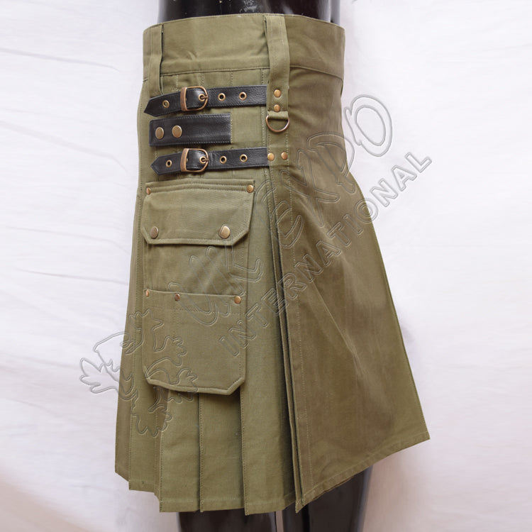 Heavy Duty Olive Color Utility Kilt