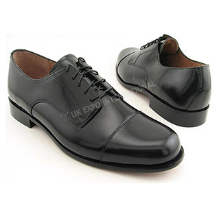 Premium Black Leather Cap Toe Oxford Dress Shoes