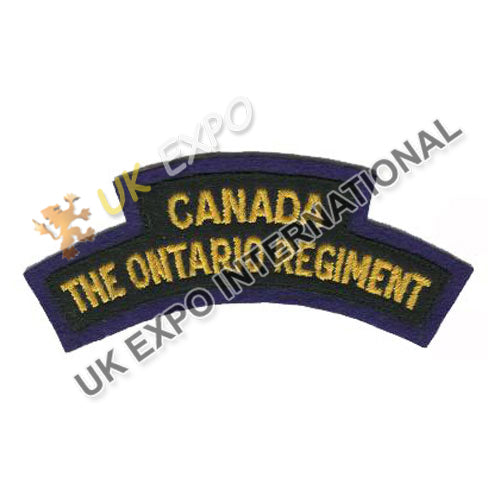 The Ontario Regiment Canadian Military Shoulder Title Embroidered Patch