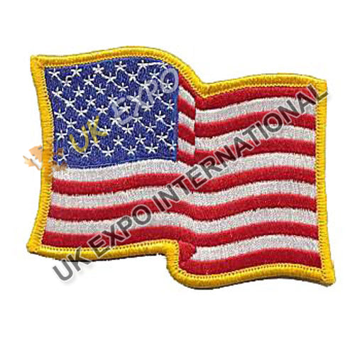 Waving American Flag Embroidered Patch
