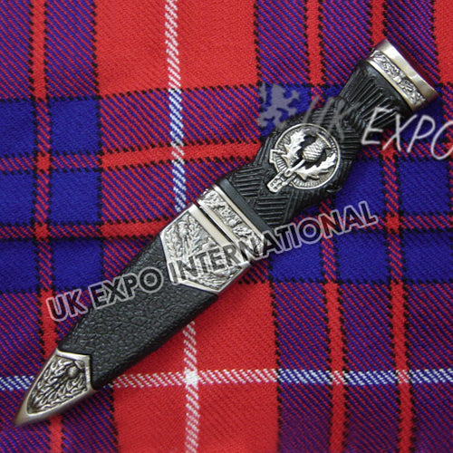 Pewter Stainless Steel Sgin Dubh With Thistle Antique Finish