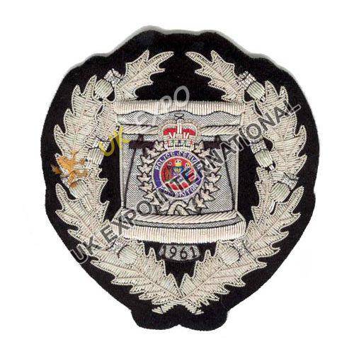 Handcrafted Silver Bullion Wire Embroidered Blazer Musician Band Badge