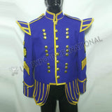 Royal Blue Pipe Band Doublet With Gold Braid & Badges