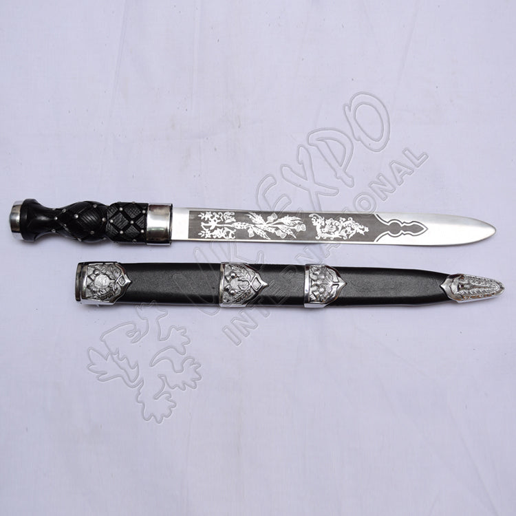 Scottish Piper Dirk With Green Stone