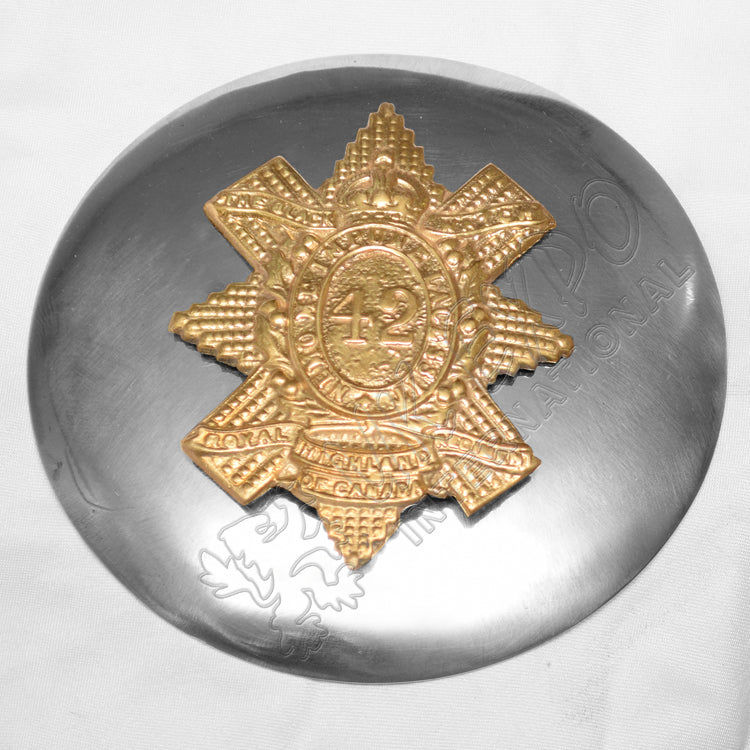 Black Watch Officers Gold Finish With Plaid Brooch