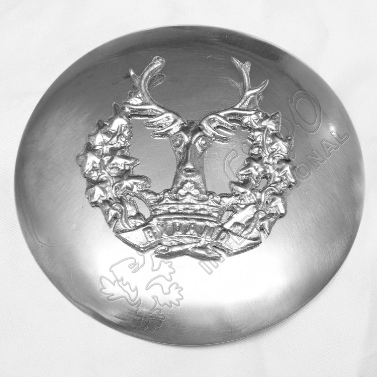 Stag Badge With Plaid Brooch
