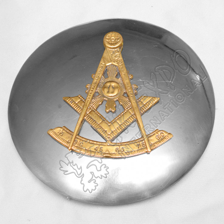 Masonic Gold Finish Badge With Plaid Brooch