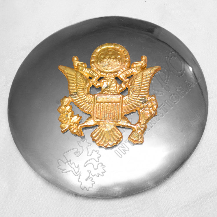 American Eagle Gold Badge With Plaid Brooch