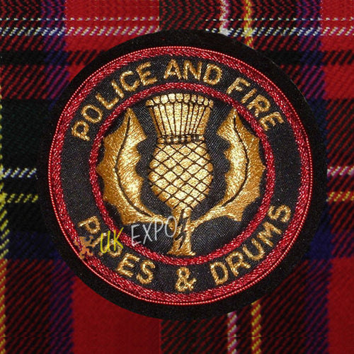Police & Fire Pipes and Drums Embroidered Patch