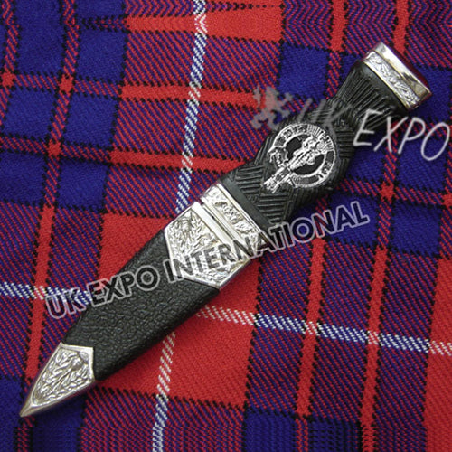 Polished l Sgian Dubh With Lion Bagpiper Chrome Finish