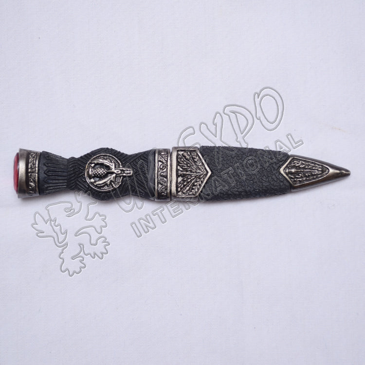 Polished Sgian Dubh Thistle Design With Antique Finish