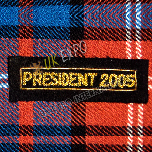 Custom President 2005 Gold Bullion Embroidered Patch