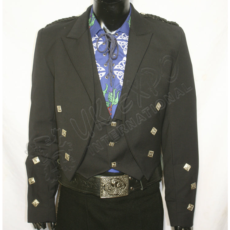 Prince Charlie Jacket & Vest In Dark Blue & Black Color