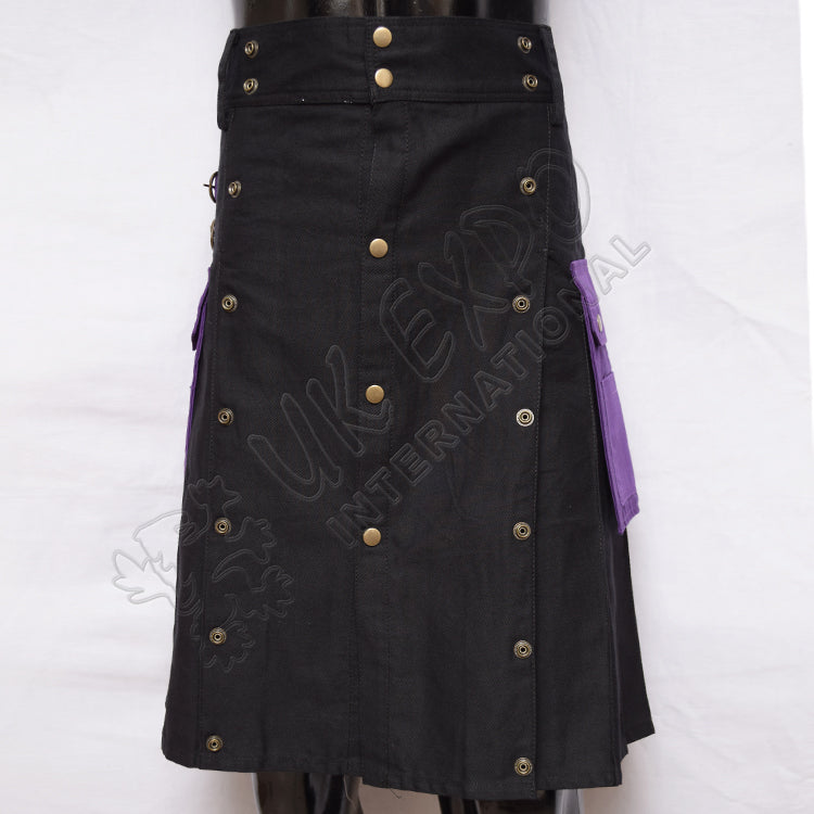 Black Purple Hybrid Two Tone Utility Kilt
