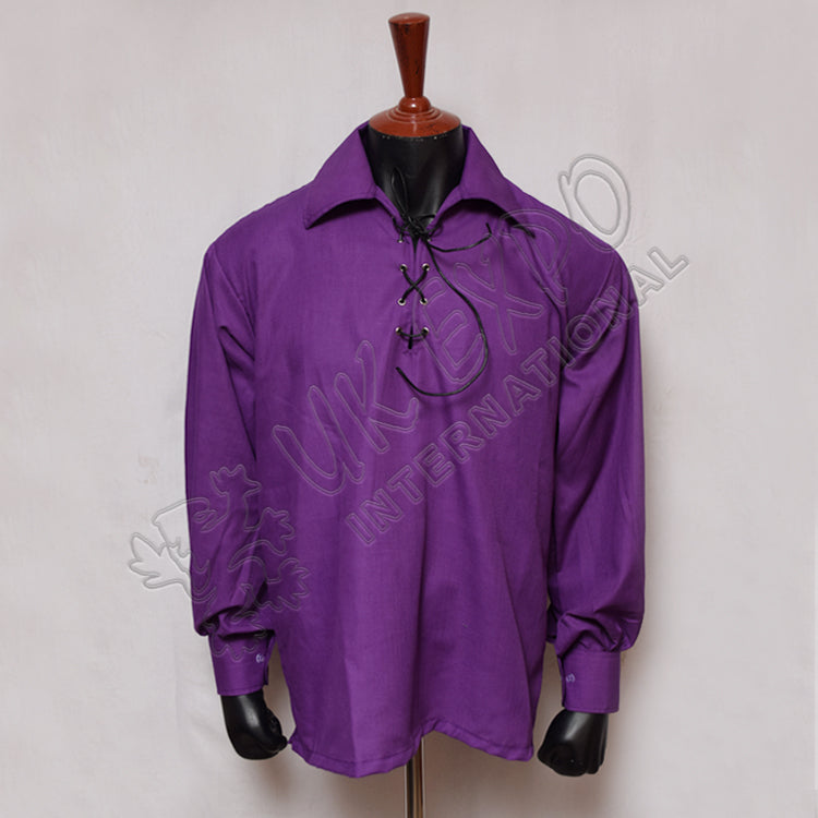 Men's Purple Scottish Jacobite Ghillie Shirt