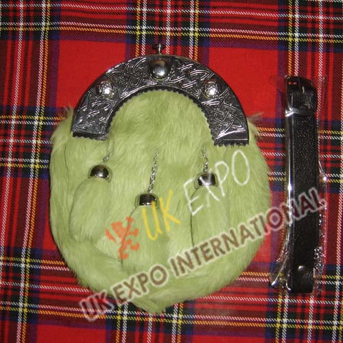 Light Green Rabbit Fur Sami Dress Sporran