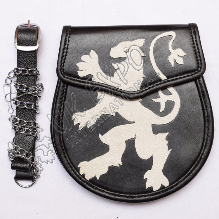 Rampart Lion Embossed Leather Sporran