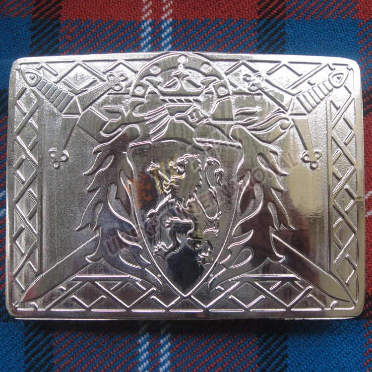 Rampart Lion With Shield And Swords Buckle