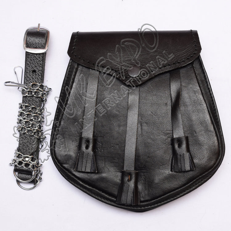 Stitched Cowhide Leather Smart Sporran