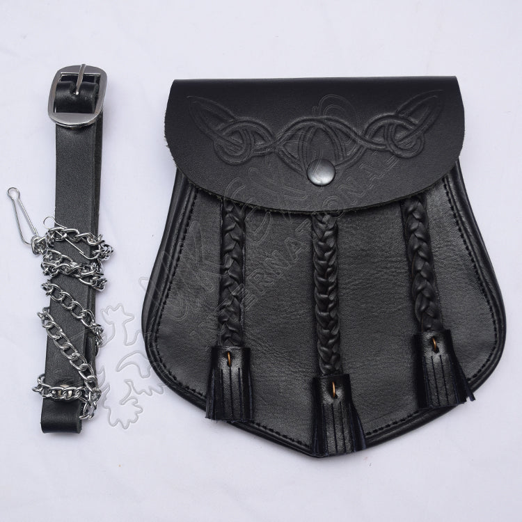 Cowhide Leather Celtic Embossed Sporran