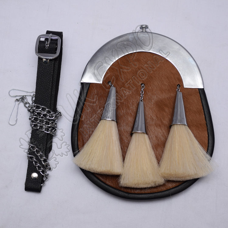 Plain Cantle Brown Horsehair Sporran
