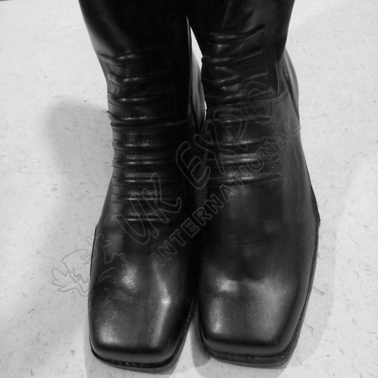 WWII Black Leather 19th Century Tall Boots