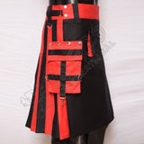 Red and Black Hybrid Two Tone Utility Kilt