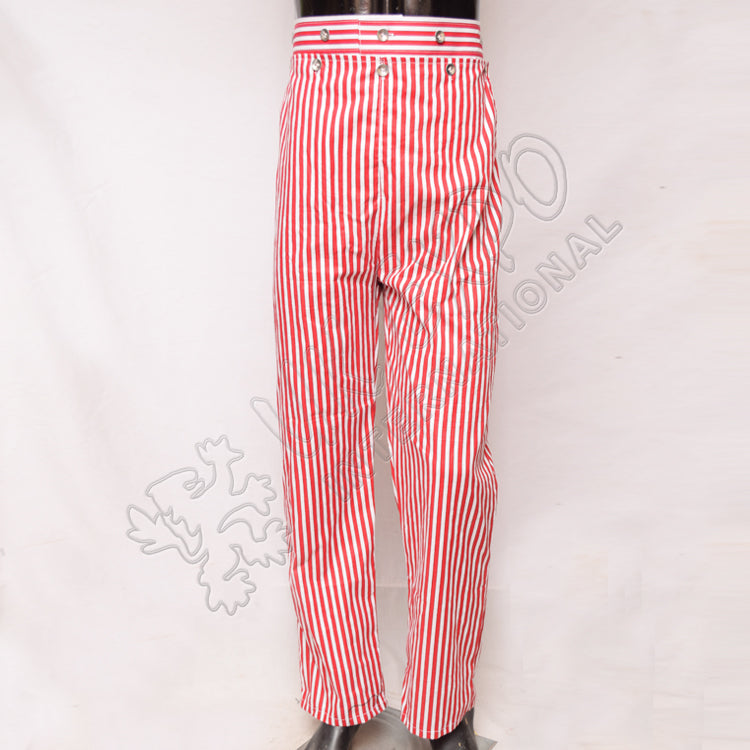 Red and White Stripes Cotton Trouser