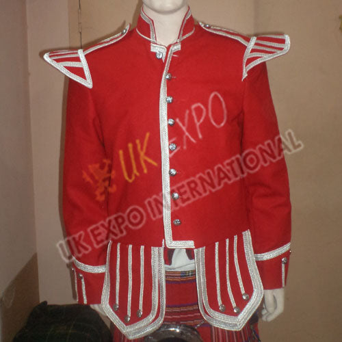 Red Blazer Silver Braid With Thistle Buttons