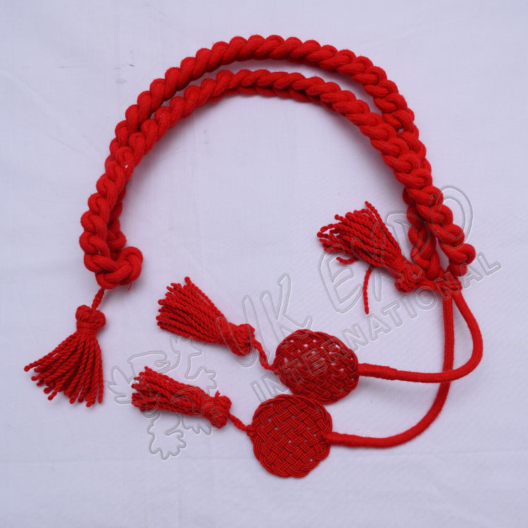 Red Grenadier Military Uniform Braided Trim Wool Cotton Cord